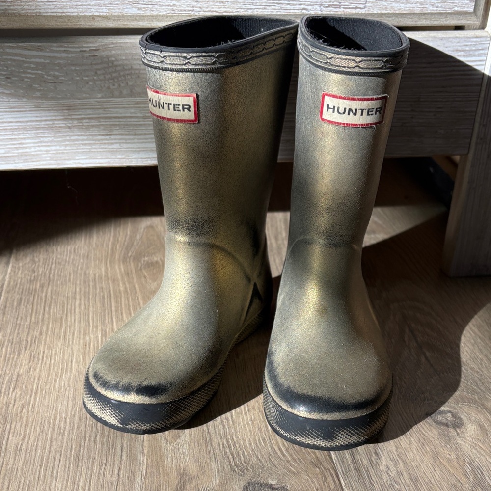 Hunter Metallic Gold Toddler Boots